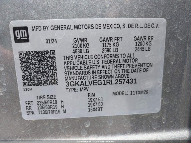 2024 Gmc Terrain Awd Slt მანქანა იყიდება აუქციონზე, vin: 3GKALVEG1RL257431, აუქციონის ნომერი: 45592085
