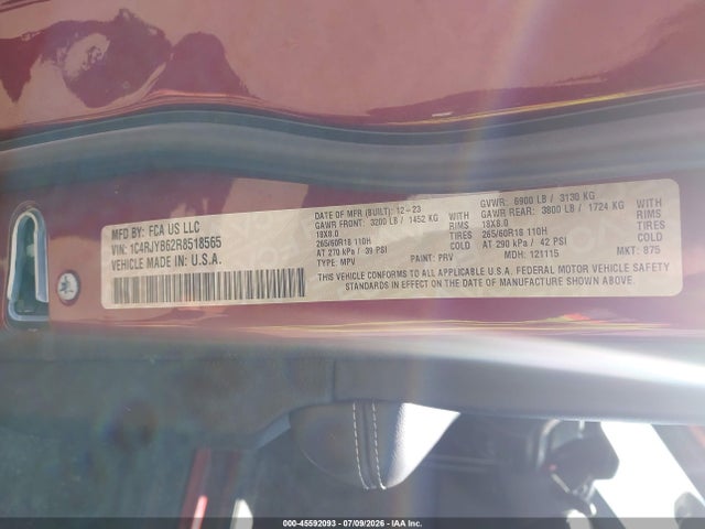 1C4RJYB62R8518565 Jeep Grand Cherokee 4xe