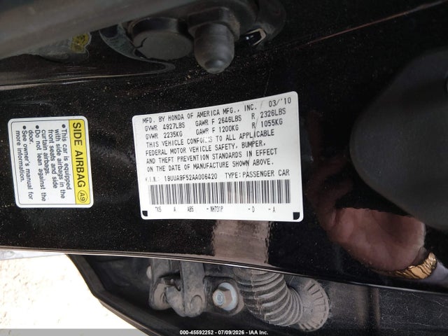 Auction sale of the 2010 Acura Tl 3.7, vin: 19UUA9F52AA006420, lot number: 45592252