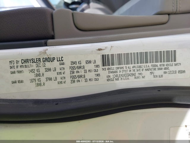Aukcja sprzedaży 2013 Jeep Grand Cherokee Laredo, vin: 1C4RJEAGXDC642842, numer aukcji: 45592283