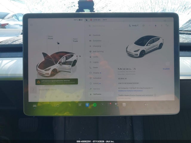 2022 Tesla Model 3 Long Range Dual Motor All-wheel Drive მანქანა იყიდება აუქციონზე, vin: 5YJ3E1EB9NF255091, აუქციონის ნომერი: 45592291