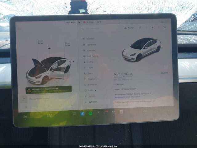 2022 Tesla Model 3 Long Range Dual Motor All-wheel Drive მანქანა იყიდება აუქციონზე, vin: 5YJ3E1EB9NF255091, აუქციონის ნომერი: 45592291