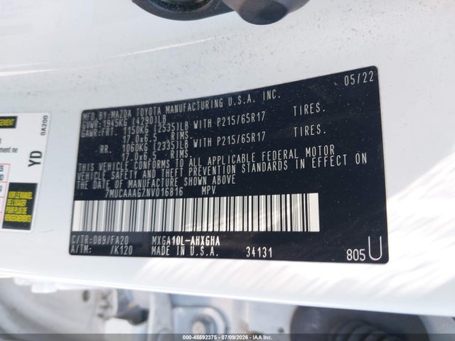 Toyota Corolla Cross Le 2022 7MUCAAAG7NV016816 Image 9