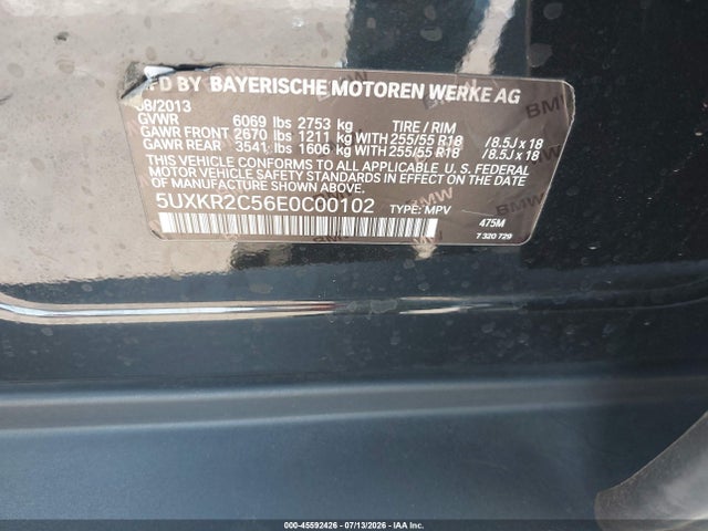 BMW X5 Sdrive35i 2014 5UXKR2C56E0C00102 Image 9