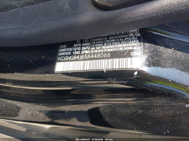 45592437 :رقم المزاد ، WDBNG84J65A448066 vin ، 2005 Mercedes-benz S 500 4matic مزاد بيع
