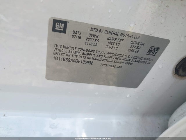 1G11B5SA0GF105932 Chevrolet Malibu Limited Ls