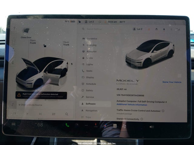 Aukcja sprzedaży 2026 Tesla Model Y Premium Rear-wheel Drive/rear-wheel Drive, vin: 7SAYGDED8TA429698, numer aukcji: 45592490