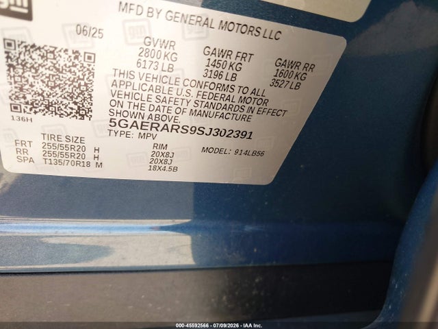 Продажа на аукционе авто 2025 Buick Enclave Preferred Fwd, vin: 5GAERARS9SJ302391, номер лота: 45592566