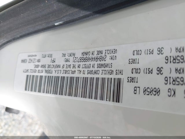 Aukcja sprzedaży 2008 Chrysler Town & Country Lx, vin: 2A8HR44H08R687121, numer aukcji: 45592567