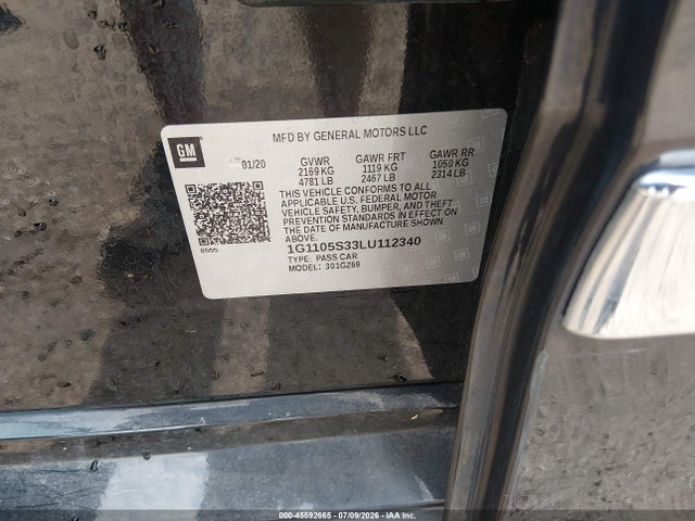 1G1105S33LU112340 Chevrolet Impala Fwd Premier