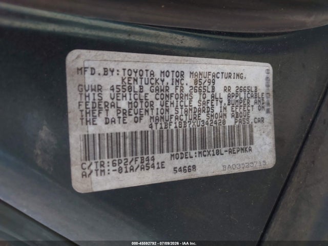 1999 Toyota Avalon Xl მანქანა იყიდება აუქციონზე, vin: 4T1BF18B7XU342420, აუქციონის ნომერი: 45592792