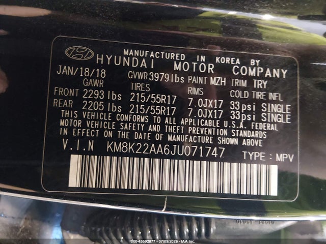 Hyundai Kona Sel 2018 KM8K22AA6JU071747 Image 9