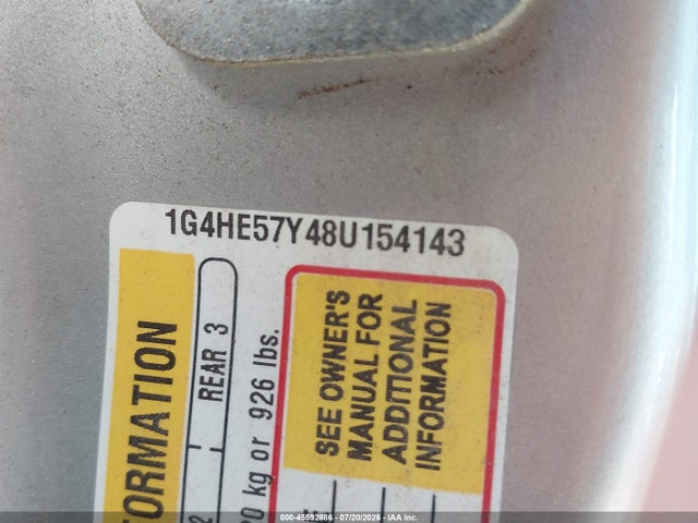 Продаж на аукціоні авто 2008 Buick Lucerne Cxs, vin: 1G4HE57Y48U154143, номер лоту: 45592886