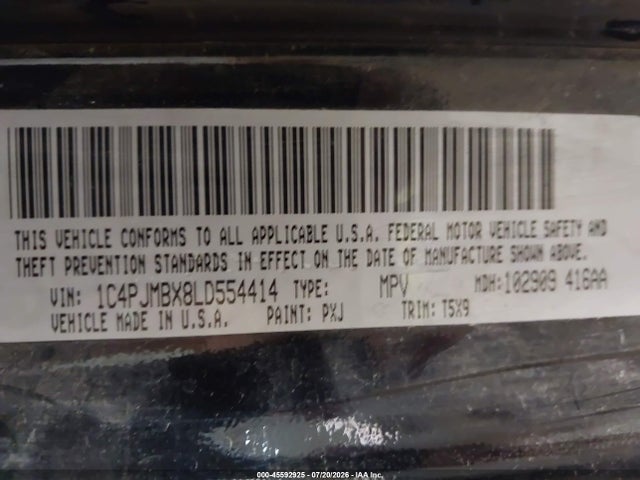 2020 Jeep Cherokee Trailhawk 4x4 მანქანა იყიდება აუქციონზე, vin: 1C4PJMBX8LD554414, აუქციონის ნომერი: 45592925