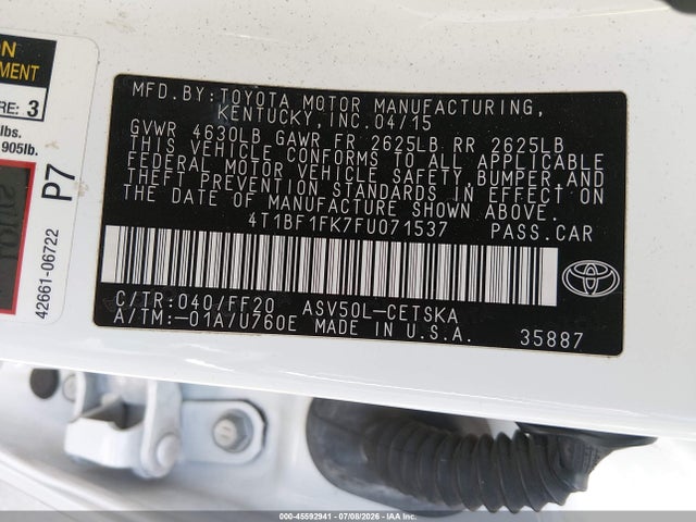 Toyota CAMRY SE 2015 4T1BF1FK7FU071537 Image 9