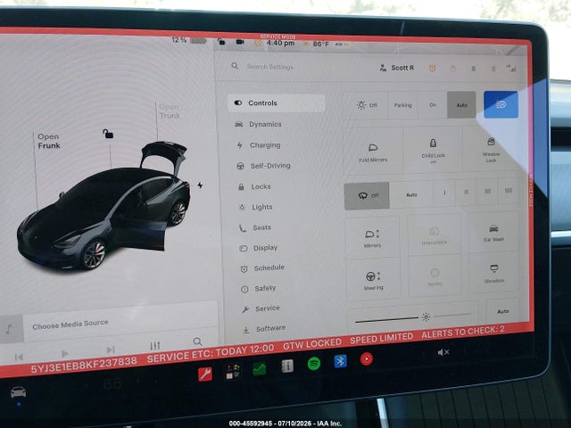 Aukcja sprzedaży 2019 Tesla Model 3 Long Range/performance, vin: 5YJ3E1EB8KF237838, numer aukcji: 45592945