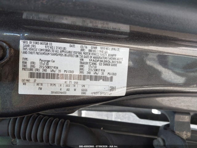 1FADP3K28GL307556 Ford FOCUS SE