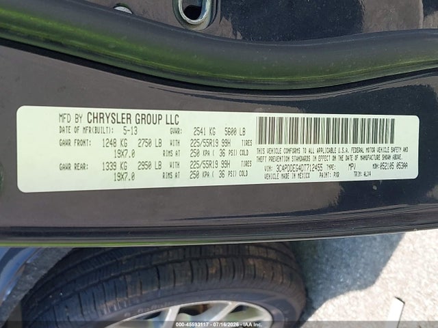 Продаж на аукціоні авто 2013 Dodge Journey R/t, vin: 3C4PDDEG4DT712455, номер лоту: 45593117