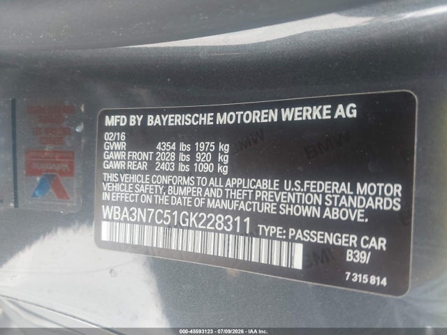 BMW 428i 2016 WBA3N7C51GK228311 Image 9