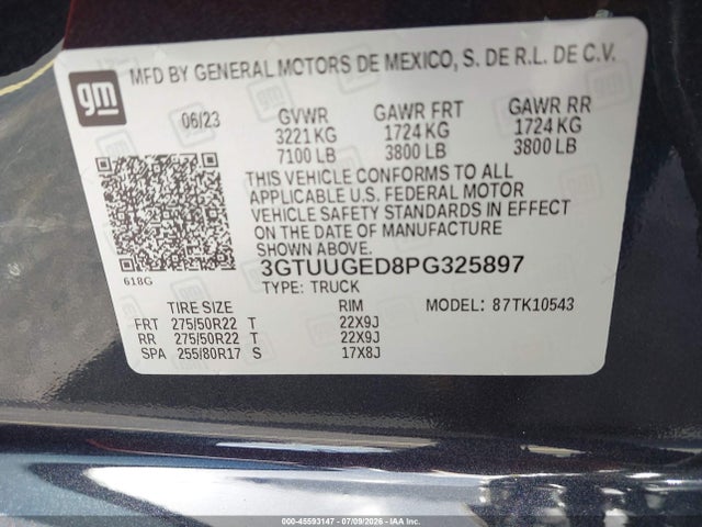 Aukcja sprzedaży 2023 Gmc Sierra 1500 4wd  Short Box Denali, vin: 3GTUUGED8PG325897, numer aukcji: 45593147