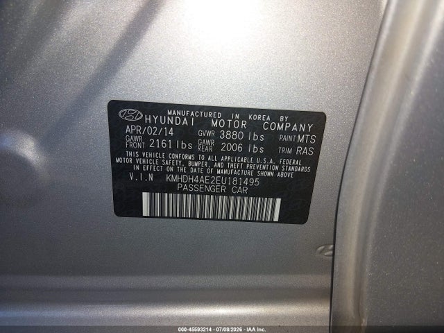 Hyundai ELANTRA SE 2014 KMHDH4AE2EU181495 Image 9