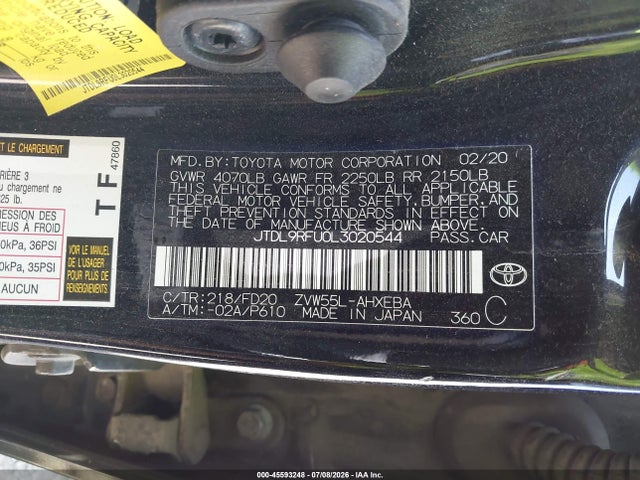 Toyota Prius Le Awd-e 2020 JTDL9RFU0L3020544 Image 9