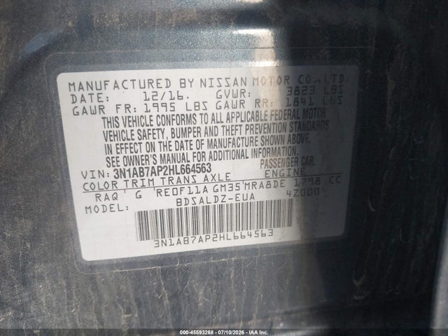 Nissan SENTRA SV 2017 3N1AB7AP2HL664563 Image 9