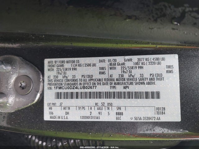 Ford Escape Titanium Hybrid 2020 1FMCU0DZ4LUB02677 Image 9