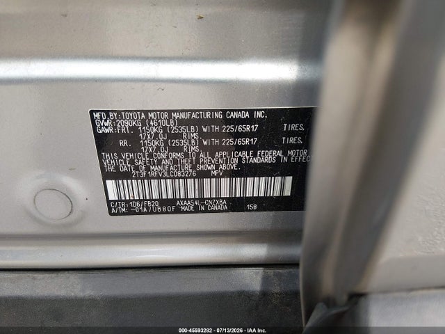 45593282 :رقم المزاد ، 2T3F1RFV3LC083276 vin ، 2020 Toyota Rav4 Le مزاد بيع