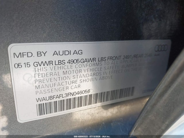 Audi A4 2.0t Premium 2015 WAUBFAFL3FN046056 Image 9