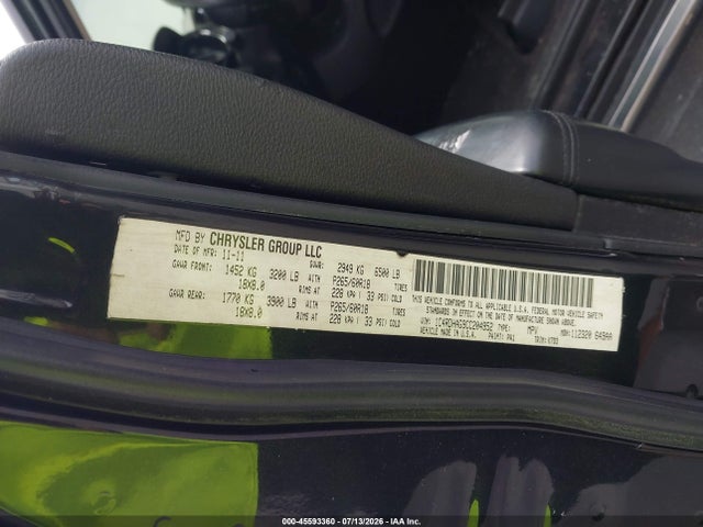 45593360 :رقم المزاد ، 1C4RDHDG1DC663986 vin ، 2013 Dodge Durango Crew مزاد بيع
