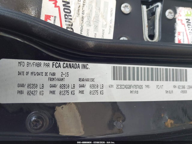 2015 Chrysler 300 S მანქანა იყიდება აუქციონზე, vin: 2C3CCAGG8FH787026, აუქციონის ნომერი: 45593430