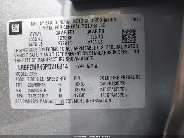 Aukcja sprzedaży 2023 Buick Envision Preferred Awd, vin: LRBFZMR45PD216814, numer aukcji: 45593461