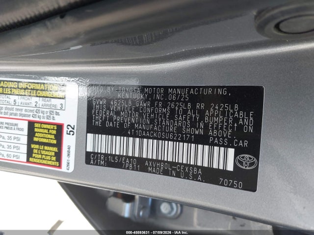 4T1DAACK0SU622171 Toyota CAMRY SE
