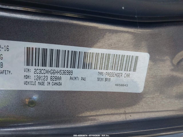 Dodge Charger Sxt Rwd 2017 2C3CDXHG6HH536989 Image 9