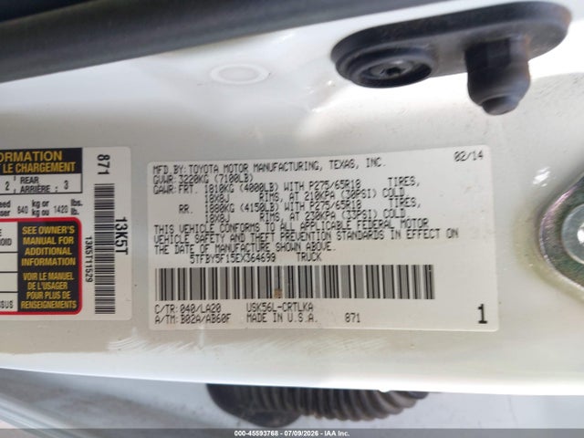 5TFBY5F15EX364699 Toyota Tundra Limited 5.7l V8