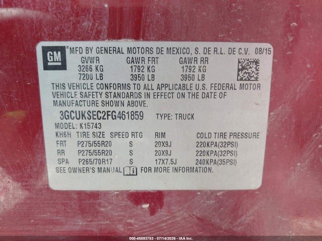 Chevrolet Silverado 1500 Ltz 2015 3GCUKSEC2FG461859 Image 9