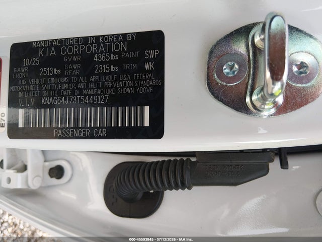 Продажа на аукционе авто 2026 Kia K5 Gt-line Fwd, vin: KNAG64J73T5449127, номер лота: 45593845
