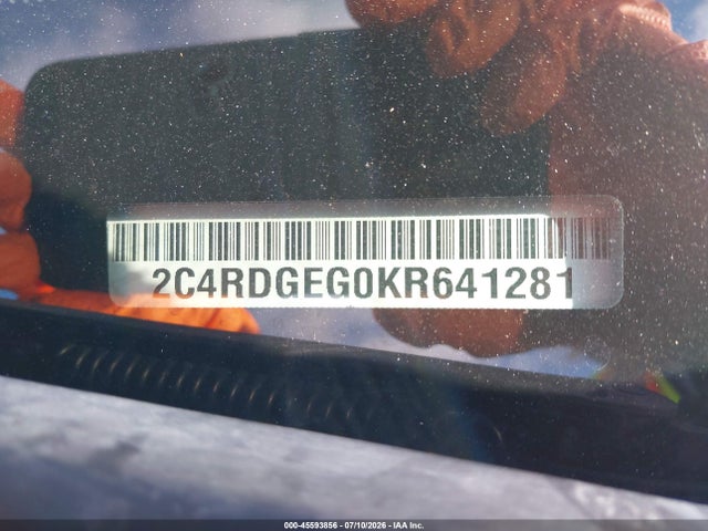 Aukcja sprzedaży 2019 Dodge Grand Caravan Gt, vin: 2C4RDGEG0KR641281, numer aukcji: 45593856