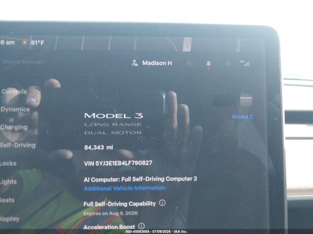 Aukcja sprzedaży 2020 Tesla Model 3 Long Range Dual Motor All-wheel Drive, vin: 5YJ3E1EB4LF790827, numer aukcji: 45593889