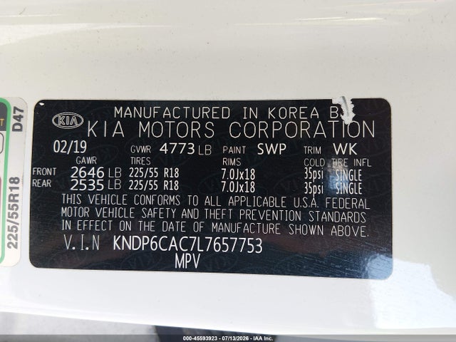 KIA SPORTAGE S 2020 KNDP6CAC7L7657753 Image 9