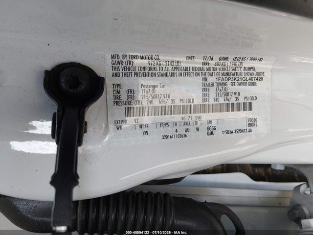 Ford FOCUS SE 2016 1FADP3K21GL407420 Image 9