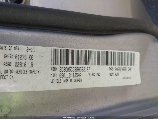 Продаж на аукціоні авто 2011 Chrysler 300 Limited, vin: 2C3CA5CG8BH522197, номер лоту: 45594132
