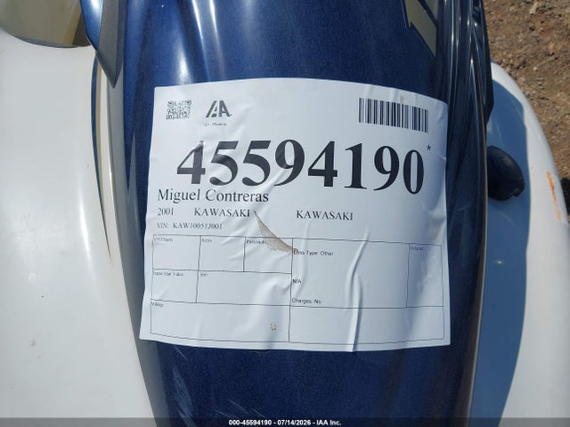 2001 Kawasaki Kawasaki მანქანა იყიდება აუქციონზე, vin: KAW10051J001, აუქციონის ნომერი: 45594190