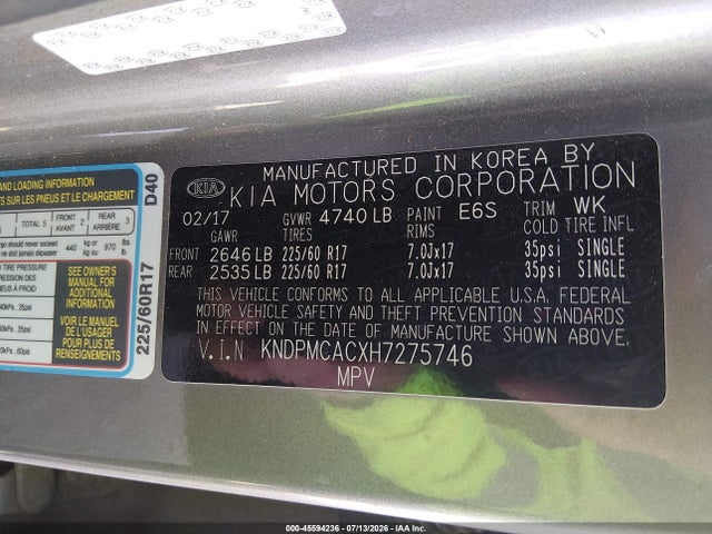 KIA Sportage Lx 2017 KNDPMCACXH7275746 Image 9