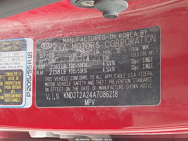 Aukcja sprzedaży 2010 Kia Soul +, vin: KNDJT2A24A7086218, numer aukcji: 45594309