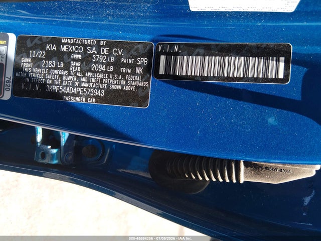 Aukcja sprzedaży 2023 Kia Forte Gt-line, vin: 3KPF54AD4PE573943, numer aukcji: 45594356