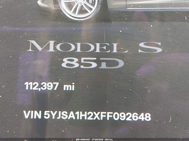 Продажа на аукционе авто 2015 Tesla Model S 70d/85d/p85d, vin: 5YJSA1H2XFF092648, номер лота: 45594397