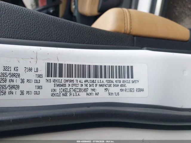 1C4SDJET4EC391097 Dodge Durango Citadel
