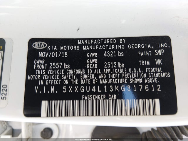 KIA OPTIMA EX 2019 5XXGU4L13KG317612 Image 9